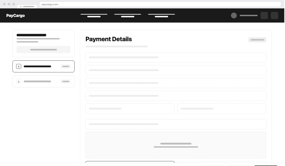 Final payment details with stepped accordion
